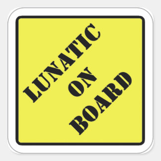 Lunatic on board sticker
