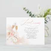 Lunch and Bubbly Bridal Shower Pampas Grass Invitation (Standing Front)