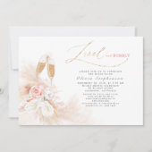 Lunch and Bubbly Bridal Shower Pampas Grass Invitation (Front)