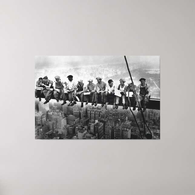 Lunch Atop A Skyscraper 1932 NYC Ironworkers  Canvas Print (Front)