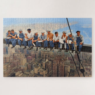Lunch Atop A Skyscraper 1932 NYC Remastered Color Jigsaw Puzzle