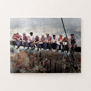 Lunch Atop  A Skyscraper C1932 Color Redux Jigsaw Puzzle