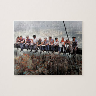 Lunch Atop  A Skyscraper C1932 Color Redux Jigsaw Puzzle