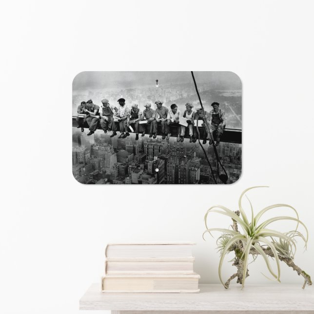 Lunch Atop A Skyscraper C1932 Ironworkers NYC Metal Sign (In Situ(Wall))