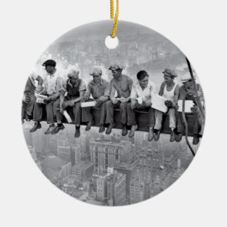 Lunch Atop A Skyscraper Ceramic Ornament