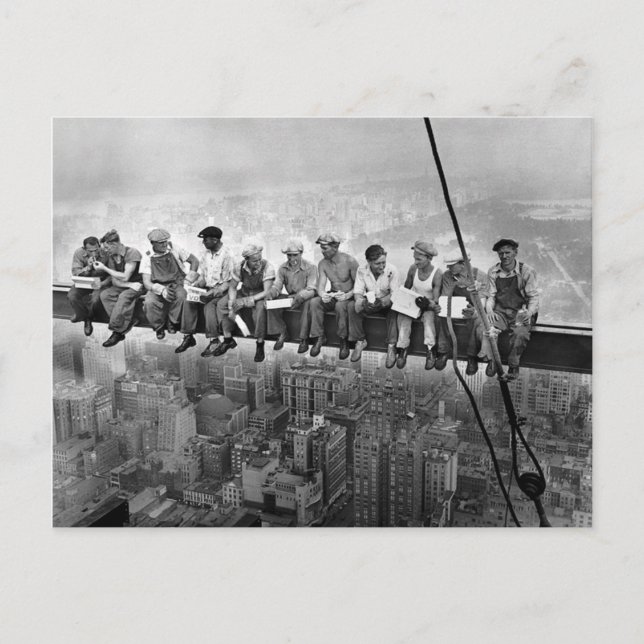 Lunch atop a Skyscraper - New York - 1932 Postcard (Front)