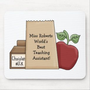 Lunch bag/Apple-World's Best Teaching Assistant! Mouse Pad