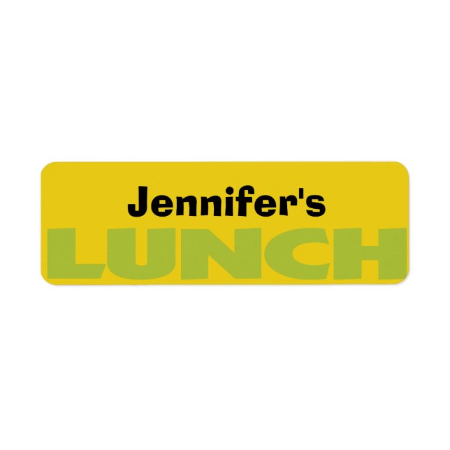 Lunch Bag ID personalized sticker (Front)