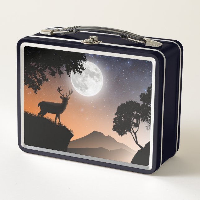 Lunch Box Deer under the orange moon (Front)