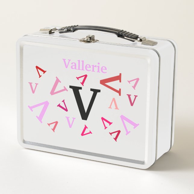 Lunch Box - Jumbled Letters in Pink (Front)