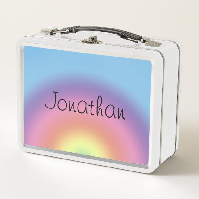 Lunch Box - Rainbow with name (Front)