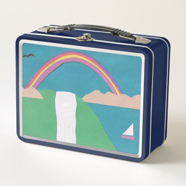 Lunch Box with Rainbow Design (Front)