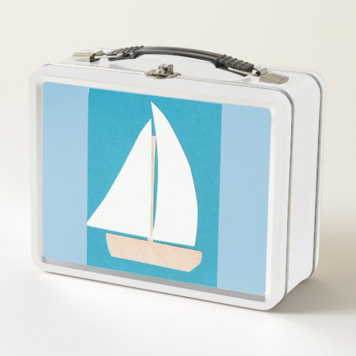 Lunch Box with Sailboat Design