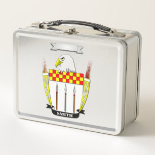 Lunch Box with Smith Family Surname and Shield 