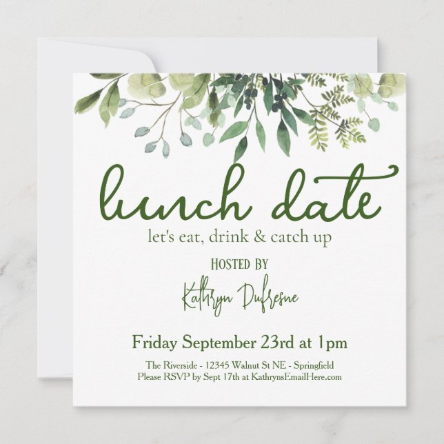 Lunch Date Personalized Invitation (Front)