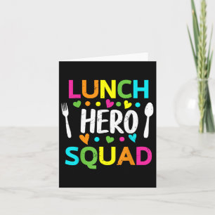 Lunch Hero Squad Funny Lady Cafeteria Squad Worker Card