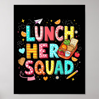 Lunch Hero Squad Preppy Back To School Lunch Lady  Poster