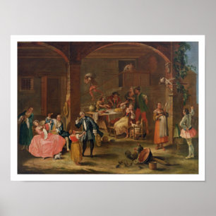 Lunch in the Country (oil on canvas) Poster