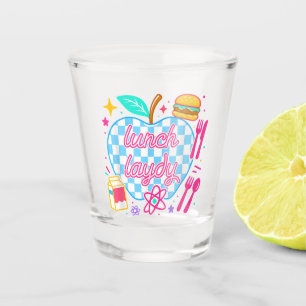 Lunch Lady Back to School Checkered First Day Shot Glass