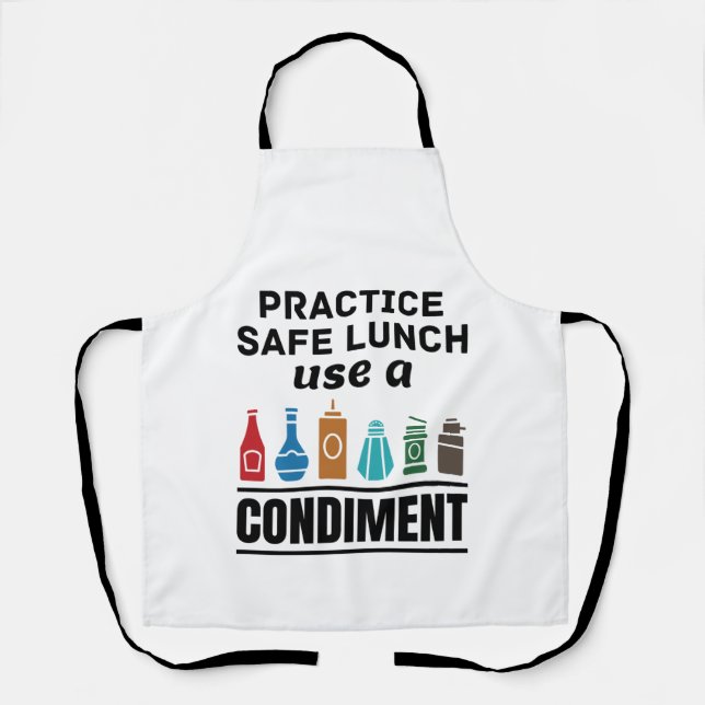 Lunch Lady Cafeteria Food Service Safe Lunch Funny Apron (Front)