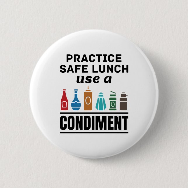 Lunch Lady Cafeteria Food Service Safe Lunch Funny Button (Front)