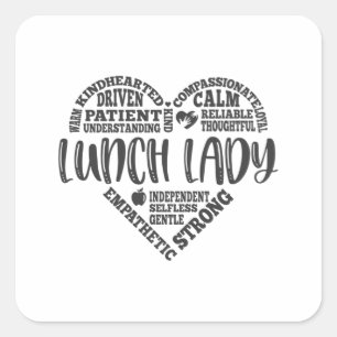 Lunch lady, Cafeteria, lunchlady worker Square Sticker