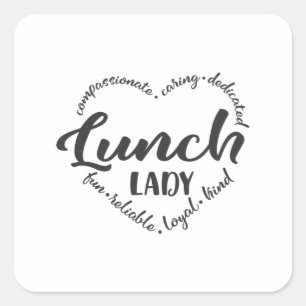 Lunch lady, Cafeteria, lunchlady worker Square Sticker