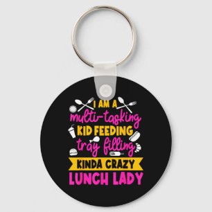 Lunch Lady Cafeteria School Food Service Crew Keychain