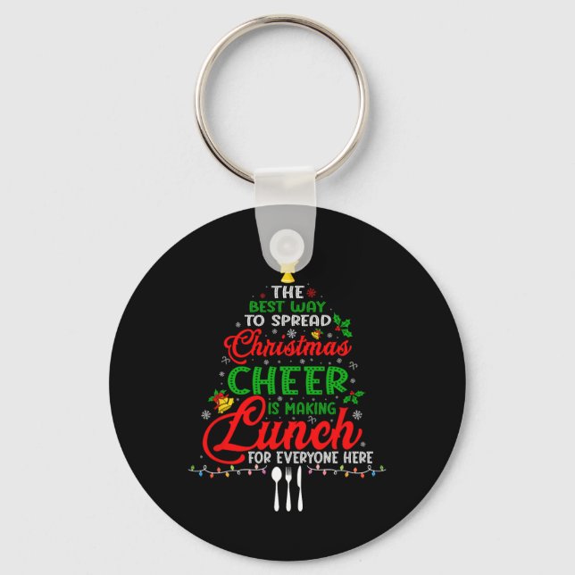 Lunch Lady Christmas Xmas School Cafeteria Lunch L Keychain (Front)