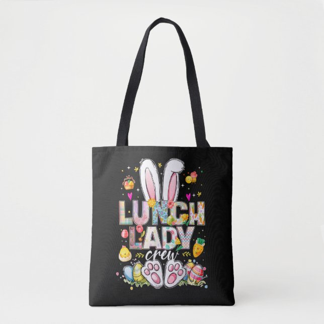 Lunch Lady Crew Funny Bunny Tote Bag (Front)