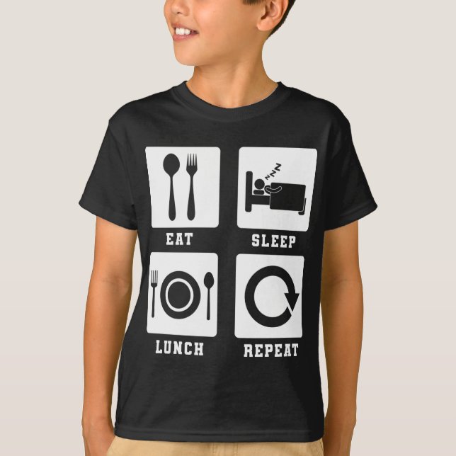 Lunch Lady Eat Sleep Lunch Repeat Lunch Lady T-Shirt (Front)