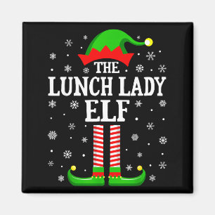 Lunch Lady Elf Funny Christmas Family Matching  Magnet