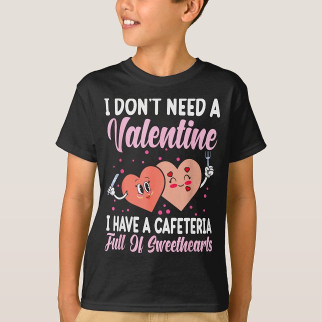 Lunch Lady Gift Co. Funny Valentine's Day - Black  T-Shirt (Front)