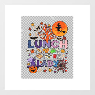 Lunch Lady Halloween Witch Moon Pumpkin_1 Floor Decals