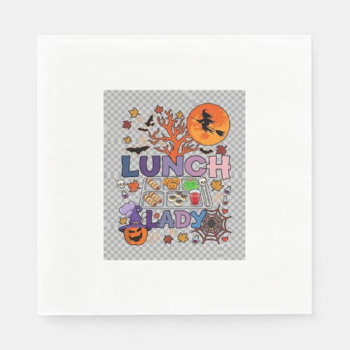 Lunch Lady Halloween Witch Moon Pumpkin_1 Napkins