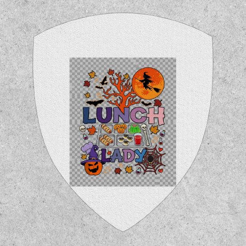 Lunch Lady Halloween Witch Moon Pumpkin_1 Patch