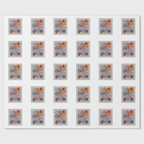 Lunch Lady Halloween Witch Moon Pumpkin_1 Wrapping Paper