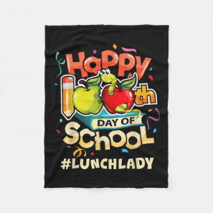 Lunch Lady Happy 100th Day Of School  Fleece Blanket