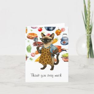 Lunch Lady is serving food Letterpress Thank You Card