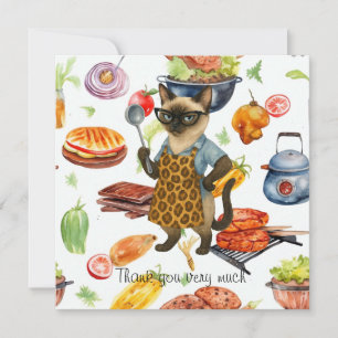 Lunch Lady is serving food Thank You Card