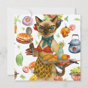 Lunch Lady is serving food Thank You Card