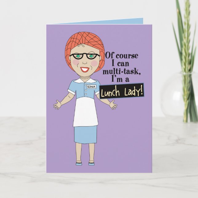 Lunch Lady Letterpress Thank You Card (Front)