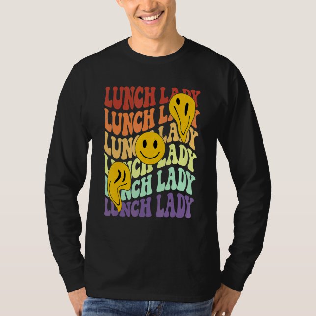 lunch lady retro smile face back to school Cafeter T-Shirt (Front)
