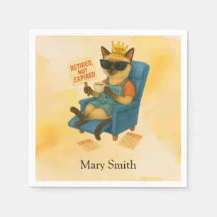 Lunch Lady serving food for Cat Lovers Napkins