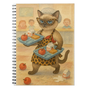 Lunch Lady serving food in school Notebook