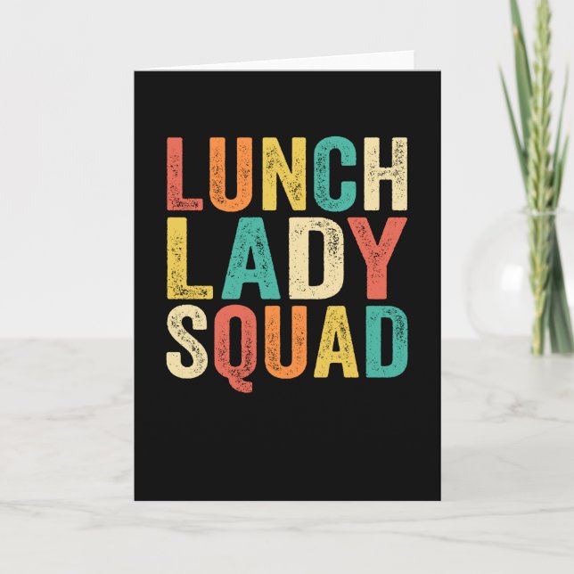Lunch Lady Squad School Cafeteria Retro Vintage Card (Front)