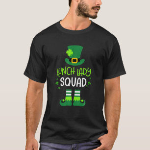 Lunch Lady Squad St Patricks Day Funny Leprechaun T-Shirt