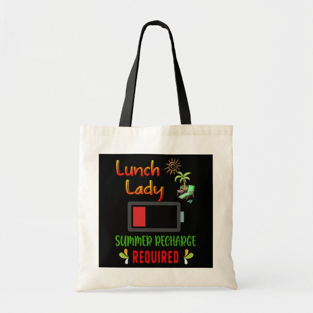 Lunch Lady Summer Recharge Required  Tote Bag (Front)