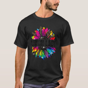 Lunch Lady Sunflower Leopard Tie Dye Back To Schoo T-Shirt