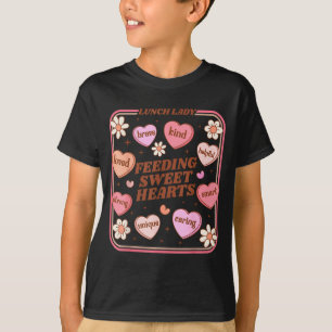 Lunch Lady Valentines Day Retro Cute Cafeteria Swe T-Shirt